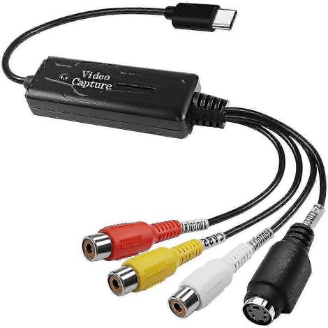 Convertisseur RCA AV vers USB-C, carte d'acquisition vidéo, adaptateur 1 canal AV NTSC PAL Video S-Vidéo/composite (1/5)