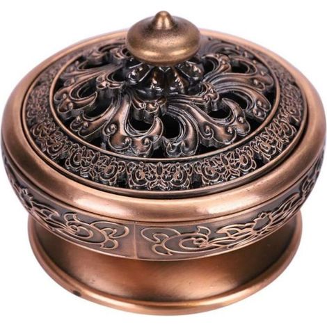 Petit Encensoir Brûle Encens Lotus Bouddha Porte-encens Bronze Vintage Brûleur d\encens Charbon Poêle Luxe Support Encens