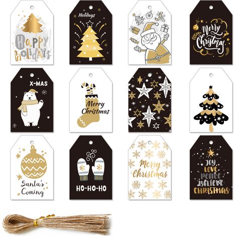 Carte De Noël - Carte De Voeux Blanche - Design Unique - 12 Pièces (1/5)