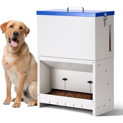 Automatic Dog Feeder for Large Dogs Galvanized Feeder 22 lbs Metal Gravity Feeder Pet Feeder for Large Pet Breed (1/5)
