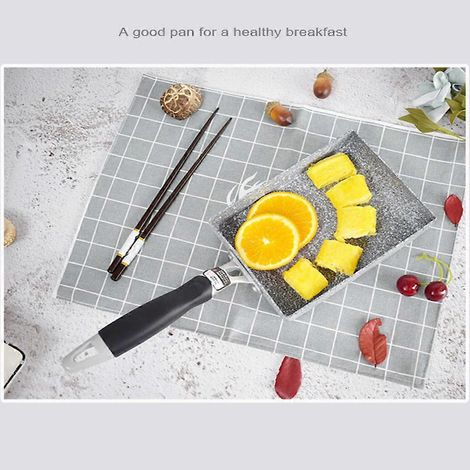 Poêle rectangulaire antiadhésive pour omelettes japonaises (tamagoyaki) avec poignée anti-brûlure, ustensiles de cuisine (1/4)