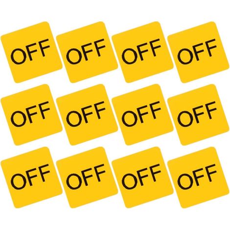 Autocollant D’avertissement pour Bouton D’interrupteur 12 Feuilles Pvc Adhésif, Jaune et Noir Classique, Facile à Retirer, Lot de 12 Feuilles (1/5)
