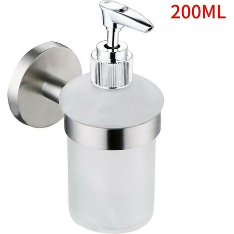 royaluxe -Distributeur de savon et de lotion en verre de 200 ml pour la cuisine, grand porte-bouteille de recharge de pompe à liquide (1/3)