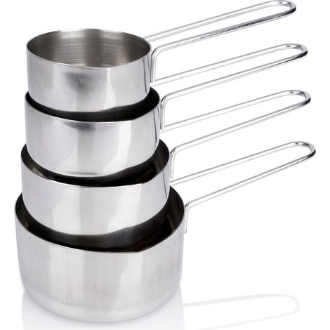 Tazas medidoras de acero para cocina, 4 unidades. (1/5)