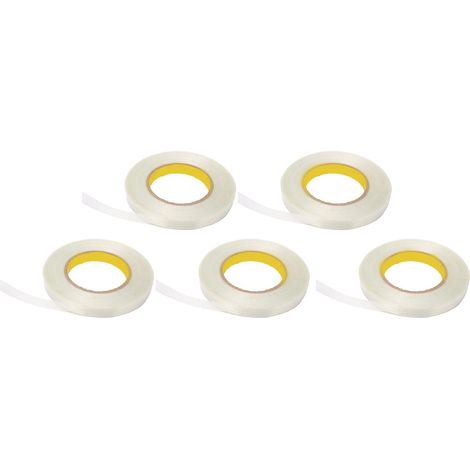Lot de 5 bandes de cerclage en fibre de verre transparente à haute résistance à la traction pour emballage et scellage