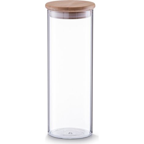 ZELLER Vorratsglas, Frischhaltebehälter mit Bamboodeckel, 1.6 Liter (1/2)