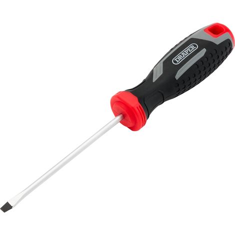 Draper SL4X100MM Slotted Soft Grip Screwdriver - Precision Flat-Head Screwdriver for Professional and DIY Use