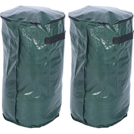 Sac de plantation domestique réutilisable, 2 pièces, 15 Gallons, sacs à déchets de jardin, pelouse, Patio, cour, conteneur à linge (1/5)