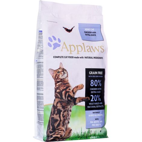 APPLAWS Croquettes pour chat au poulet et au canard - 2 kg (1/3)