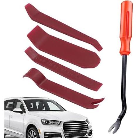 Kit d'outils de retrait garnitures voiture Outil clips pour panneaux porte, systèmes audio, garniture intérieure - (1/5)