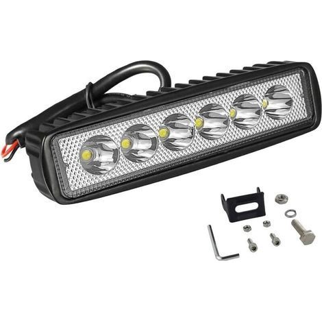 1 Pcs Phare LED, 6 Pouces 18W Projecteur Barre LED 12v pour Moto Voiture Camion SUV Bateau (1/4)