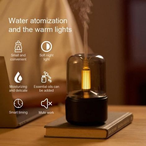 Diffuseur d'Huiles Essentielles - Mini humidificateur LED Diffuseur d'aromes aux chandelles-A15 (1/3)