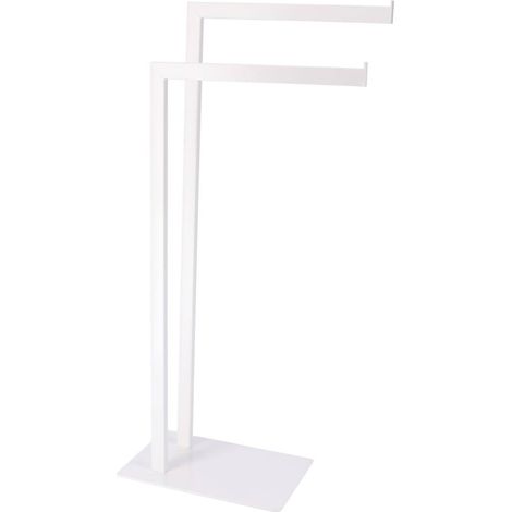 Porte serviettes metal 2 barres - blanc - Tendance (1/3)