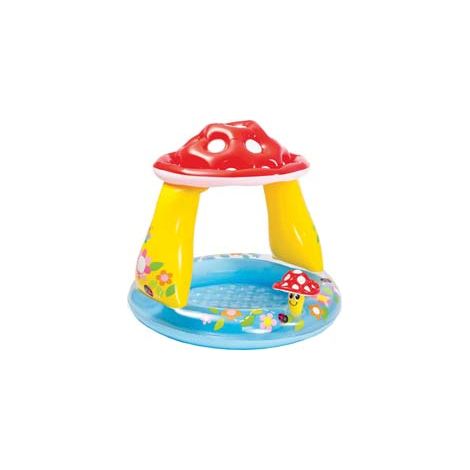 PISCINA GONFIABILE TONDA FUNGO CON PARASOLE  13 ANNI  ø cm.102x89h.  peso kg.1,50 (57114)    INTEX