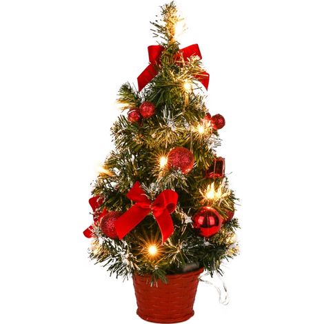 Sapin de Noël artificiel de table 40cm avec guirlande lumineuse LED, décoration miniature pour fêtes