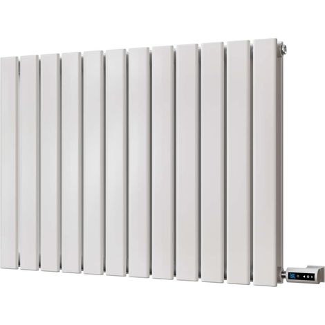 Typhoon - White Horizontal Electric Radiator H600 x W816mm Double Panel 800w Thermostatic WIFI - Feet Included (1/2)