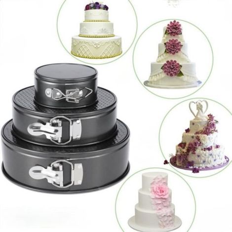 Moule À Gâteau Rond - Moule À Charnière Réglable - Compatible Pâtisserie Maison Et Professionnelle - 3 Pièces 7 9 10 Pouces (1/3)