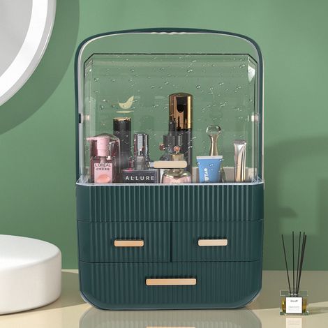 Makeup Cosmetics Storage Organizer with Handle and 3 Drawers (1/5)