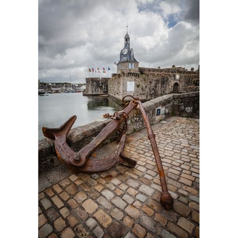 Tableau sur toile Ancre Concarneau 65x97 cm - Impression sur Toile Murale Décorative - Image imprimée en HD sur Toile - Toile sur Châssis en Bois FSC - Fabriqué en France (1/4)