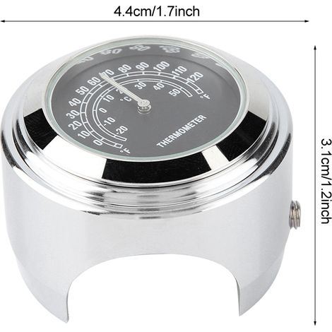 Thermomètre pour guidon de moto 22-25mm avec cadran et indicateur de température (1/5)