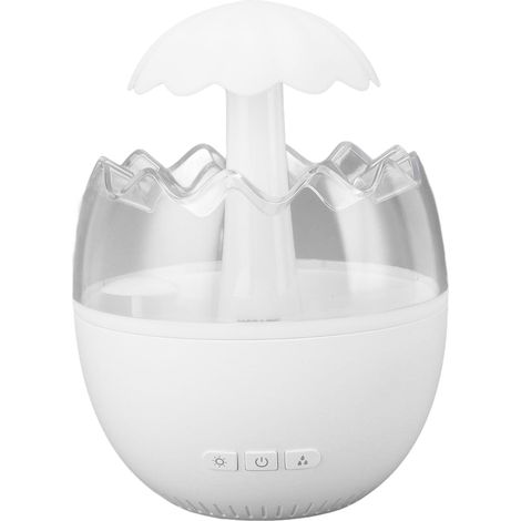 Luftbefeuchter mit Regentropfen-Effekt, 450 ml, USB Typ C, 7 Farben, Aromatherapie-Diffusor mit weißem Rauschen und einstellbarem Regeneffekt, ideal für Schlafzimmer und Büro (1/5)