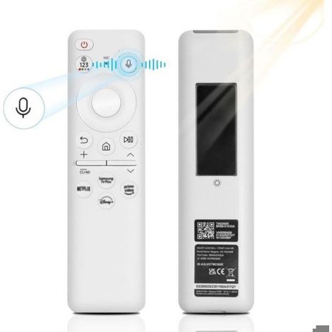 Télécommande de remplacement Samsung BN59-01432A, télécommande vocale solaire universelle pour Smart TV Samsung avec 4 touches de (1/4)