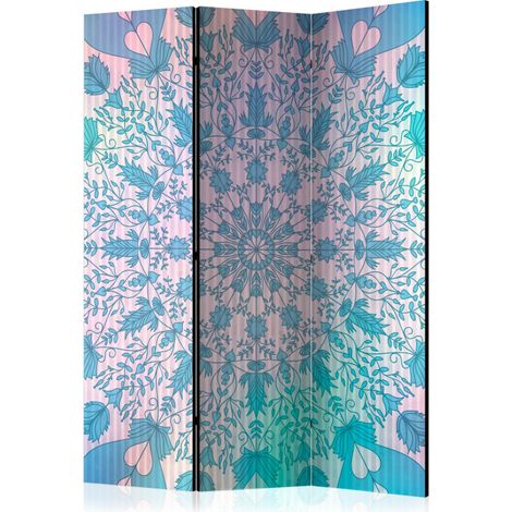 Paravent 3 Volets "Girly Mandala Blue" 135x172cm (1/2)