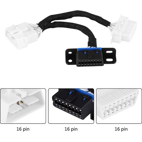 Adaptateur OBD2 mâle 16 broches vers deux prises femelles, câble Y rallonge de diagnostic (1/5)