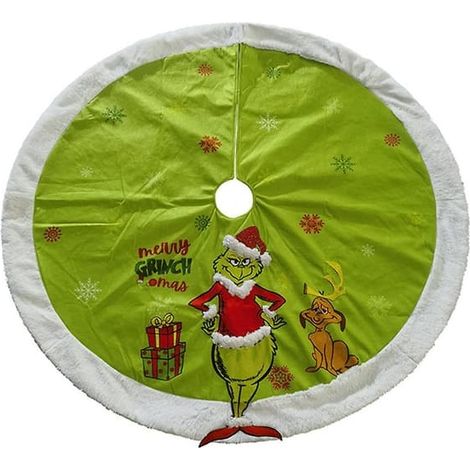 Tapis de porte sapin de Noël 81 cm, décorations de sol de Noël Grinch (1/4)