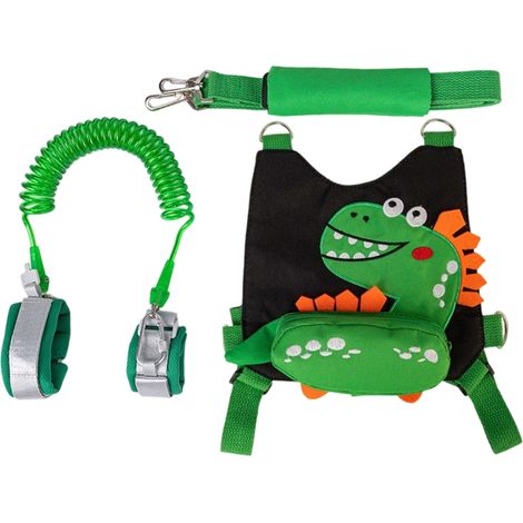 Laisse pour Enfants 4 en 1, Ceinture Anti-perte pour Bébé, Laisse de Sécurité Réglable, Poignet pour Harnais pour Enfants(Noir)