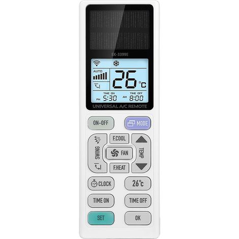 Télécommande LCD universelle EK 3399E à faible consommation pour climatiseur (1/4)