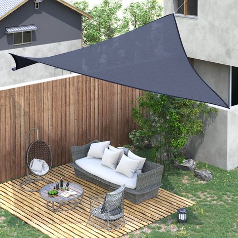 Auvent Voile Rectangulaire Anneaux Inoxydable Anti-uv Cordes Nylon Jardin Patio Blue Aménagement Extérieur Acier 4x6m