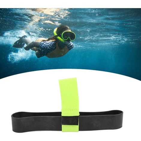 Bande Élastique Résistante pour Bouteille de Plongée 6L - Sangle de Rétention de Tuyau - Vert Fluorescent