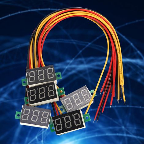 5 blaue 0,36-Zoll-Digitalvoltmeter mit dreiadriger LED-Spannungsanzeige (1/5)