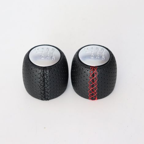 Suitable for Alfa Romeo leather-wrapped perforated and stitched handball car gear shift knob. (1/5)