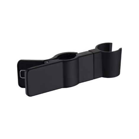 Duschwannenhalterung, Duschstangenhalterung 22-25 mm, Metall, schwenkbar, verstellbar (Schwarz) (1/4)