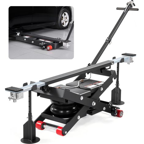 Mophorn Tragbare Lufthebebühne mit 3 t Tragkraft, max. Hubhöhe von 55 cm, verstellbar mit Airbag, Stützfüßen, Radkeilen und Gummipads, geeignet für Limousinen, SUVs und Pickups (1/5)