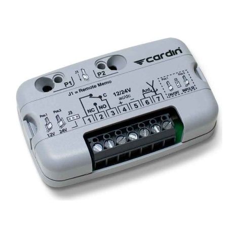 Mini récepteur 433Mhz 1 canal 12-24Vac/dc / compatible S504 - non étanche - CARDIN (1/2)