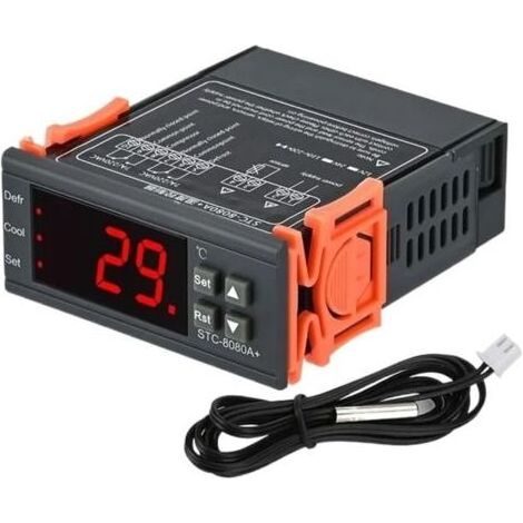 Régulateur de température numérique, STC-8080A+ Thermostat pour réfrigérateur à dégivrage automatique avec sonde NTC 220 V (1/5)