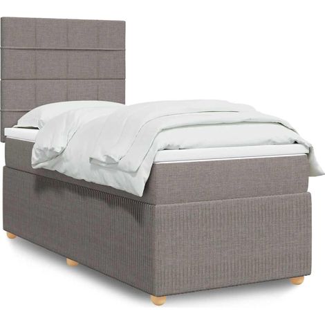 Boxspringbett mit Matratze Taupe 80x200 cm Stoff