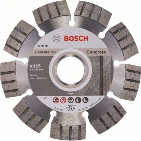 Bosch 2 608 602 651 - Disco de corte de diamante Best for Concrete - 115 x 22,23 x 2,2 x 12 mm (pack de 1)