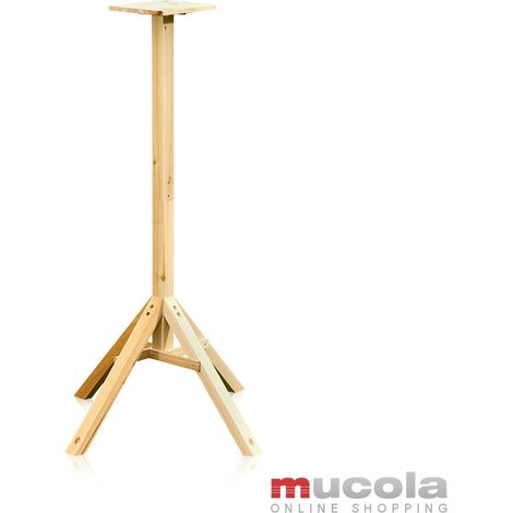 Mucola – Support en bois pour abri à oiseaux 1,05 m – Mangeoire avec nichoir intégré – Kit d'installation inclus – Pour tous types d'oiseaux (1/3)