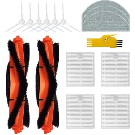 FOREHILL Accessoires compatibles avec Xiaomi Robot Vacuum E12 Xiaomi Vacuum E10 l&39aspirateur Pièces de rechange 15 packs 2 brosses pri (1/2)