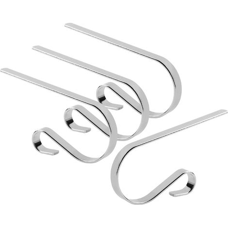 Set mit 4 Weihnachtsstrumpfhaltern, silbernen Haken, Kleiderclips, geeignet für Weihnachtsdekorationen
