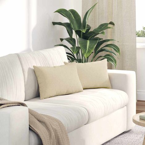 Sofakissen 2 pcs Creme 50 x 30 cm Stoff