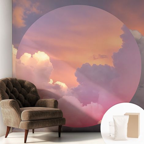 Papier peint intissé décoratif avec colle pour salon chambre et bureau Installation rapide Nuages éthérés 250x250 cm (1/5)