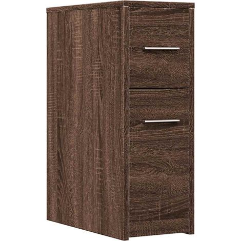 Maison Exclusive - Armadietto da Bagno Stretto con Ruote Rovere Marrone Truciolato