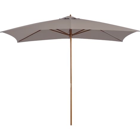 Beyamis Gartenschirm 2x3 m, wasserdicht, aus Holz mit abnehmbarem Polyesterbezug, Grau