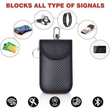 Etui Anti RFID - Pour Clés Voiture Sans Contact - Blocage Signal Radio - Lot de 2 (1/4)