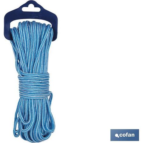 Blister Écheveau Poly Cordon 5mm 20m blanc/Bleu
